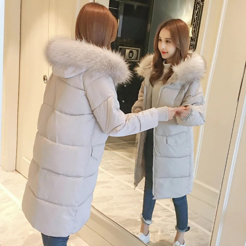 Однотонная Женская Длинная зимняя парка повседневные теплые модные пальто и