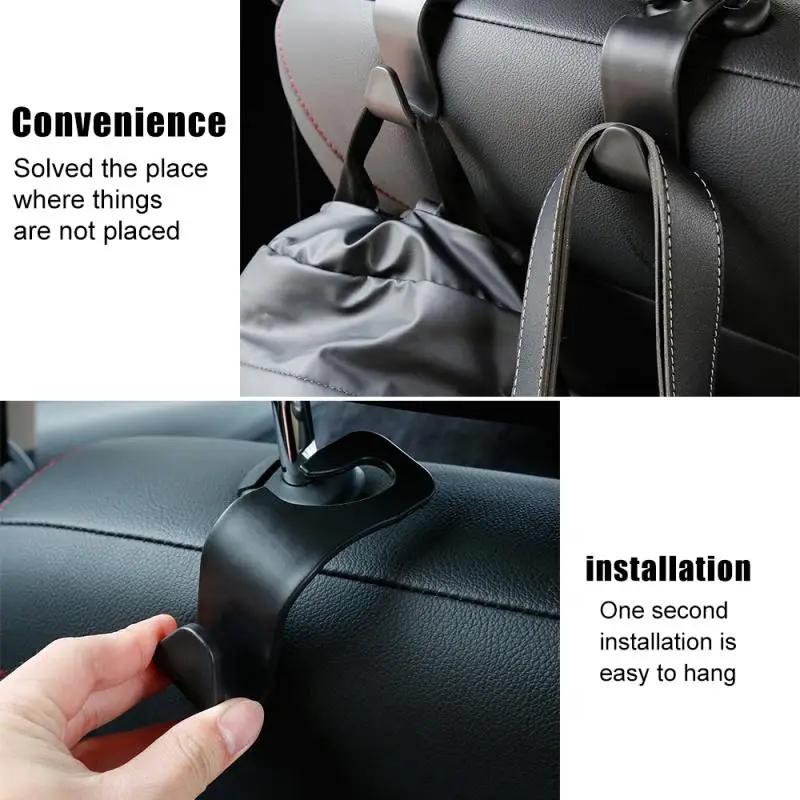 

2Pcs Car Seat Back Hook Portable Hanger Holder Storage Car Interior Clips Accessories Hanger Bag Organizer Hooks Auto Fastener