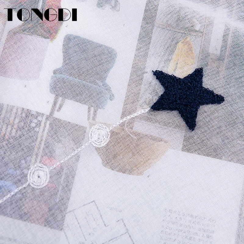 Домашние кухонные шторы TONGDI короткие яруса элегантные белые тюлевые занавески с