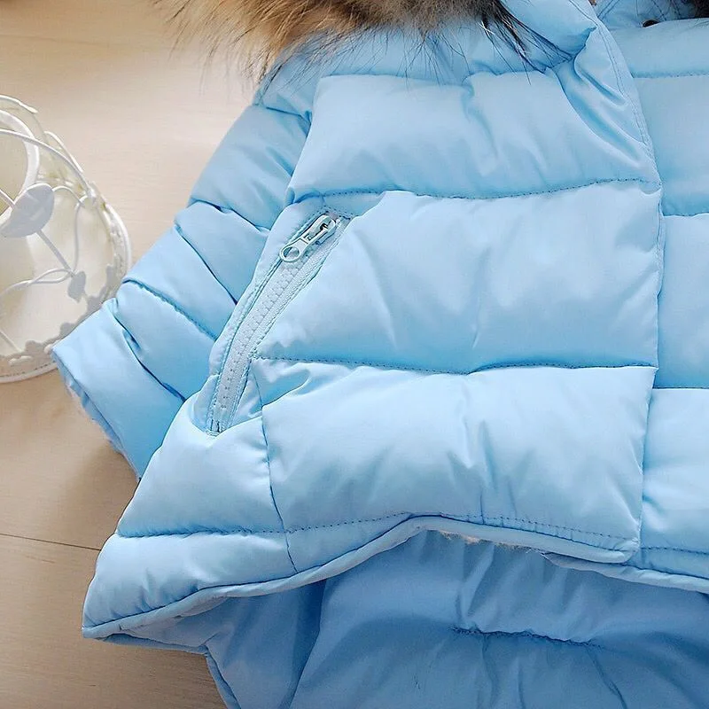 

Girls&Boys Plush Jacket Cotton Plush Hood Coat Autumn and Winter 2020 New Baby Long Sleeve Thickened