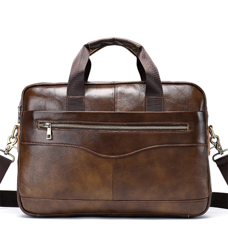 

Men's Cowhide Leather Briefcase Male Genuine Leather Handbags Crossbody Bags High Quality Luxury Business Messenger Bags Laptop