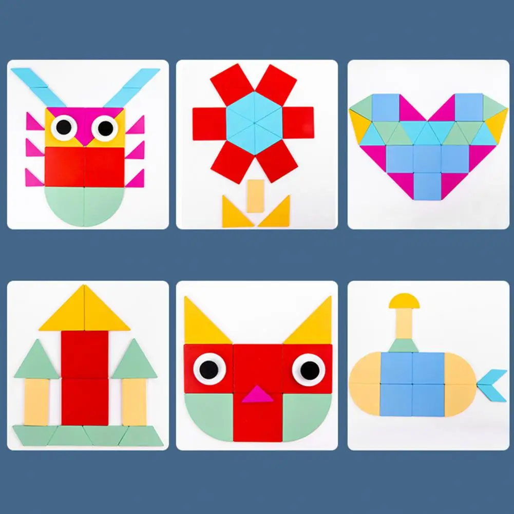 

Kids Wooden Geometric Building Block Jigsaw Puzzle Educational Learning Toys Kids Gift Birthday Toy for Baby Parent-child Game
