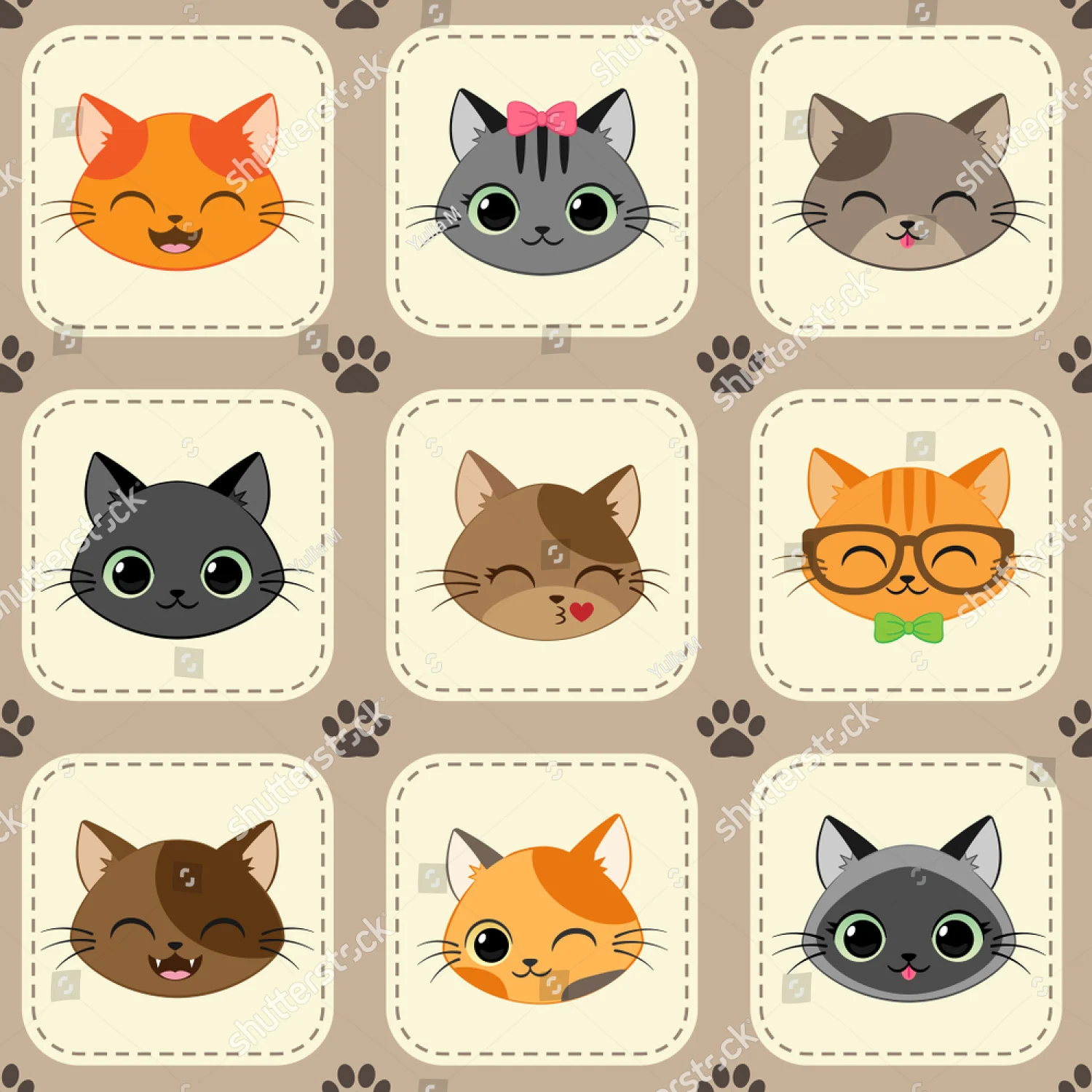 9 видов милых кошек вырезанные штампы забавные Домашние животные фотоальбом