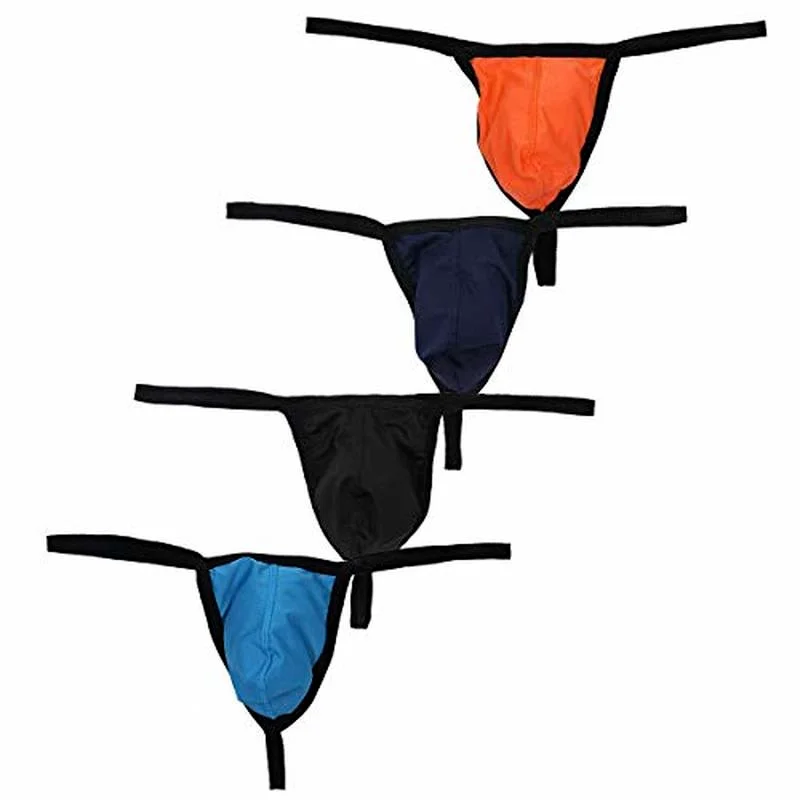 

4PCS Sexy Mens Underwear Bikini G-strings T-back Thongs Gay Jockstrap Penis Pouch Homme Panties Tangas Underpants Mens Panties