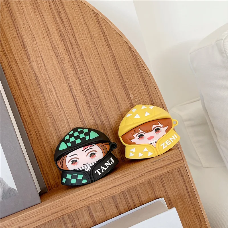 Силиконовый чехол для наушников Airpods 1 2 Pro защитный беспроводных с аниме