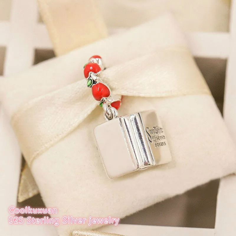 925 пробы Серебряный Белоснежка и семь гномов книга Подвеска Шарм Смешанная эмаль