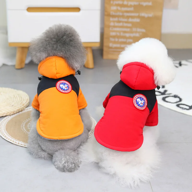 

KATEPET Wholesales Fashion Style Pet Warm Coat Clothes Winter Goose Cotton-padded Jacket Hoodies Suitable For Small Medium Dogs