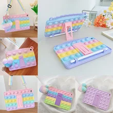 Relive Stress Push Pop Tablet Cases For Samsung Galaxy Tab A7 10.4 2020 T500 T505 T507 Fidget Toys Hearts Bubble Kids Game Cover