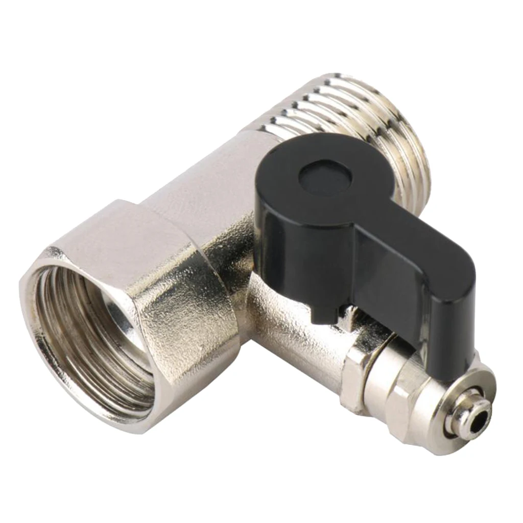 Никелированный от 1/2 дюйма до 3/8 шаровой кран с переключателем отключения тройник