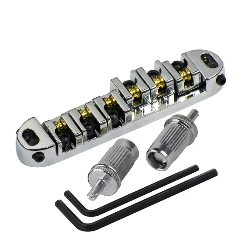 

Хромированное металлическое роликовое седло Tune-O-Matic Bridge для Les Paul Style сменный фиксатор для электрогитары