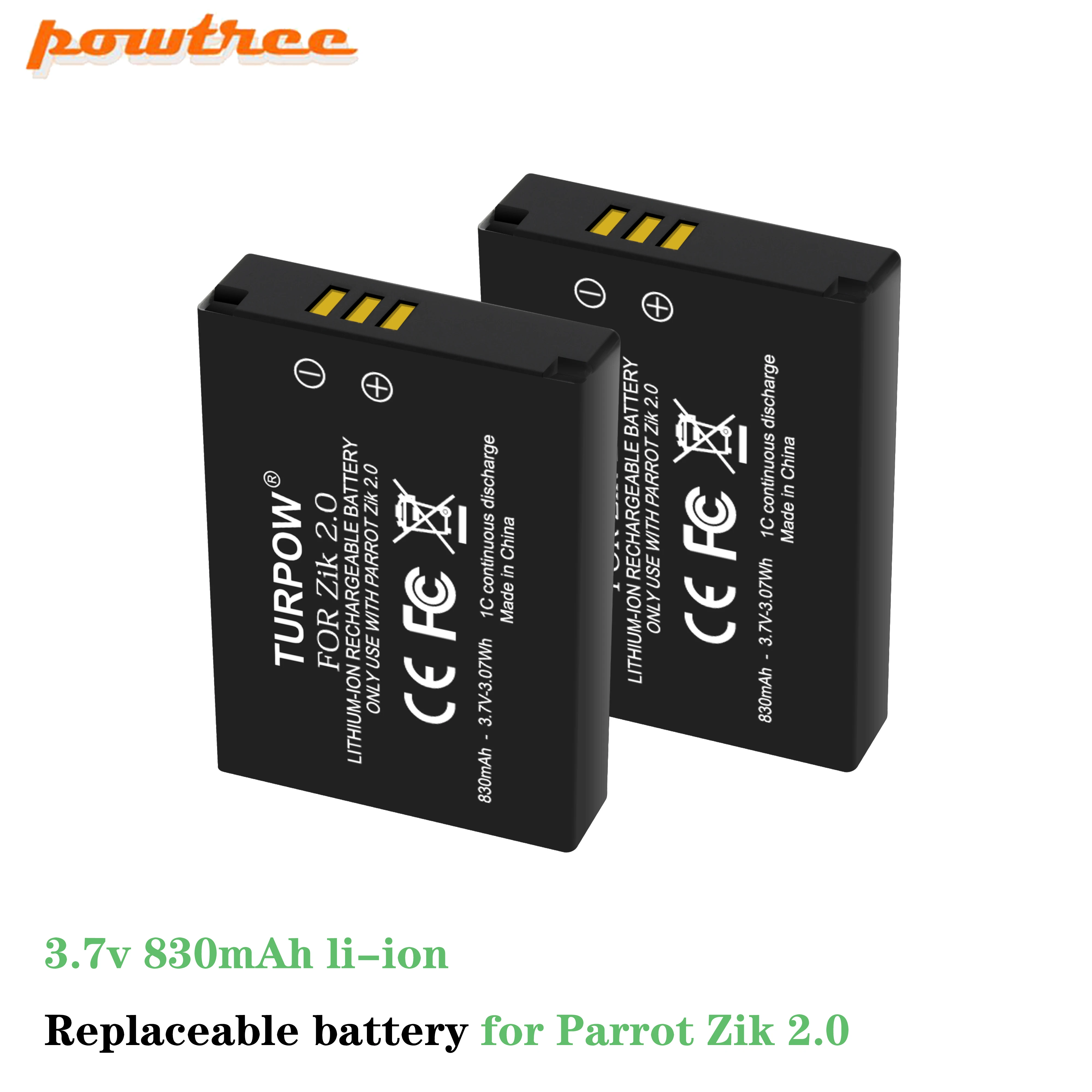 

Powtree for Parrot Zik 2.0 Zik2.0 Zik 2 Zik 3.0 Zik3.0 Zik 3 Wireless Headset Battery 3.7v 830mAh MCELE00254 MH46671 T40