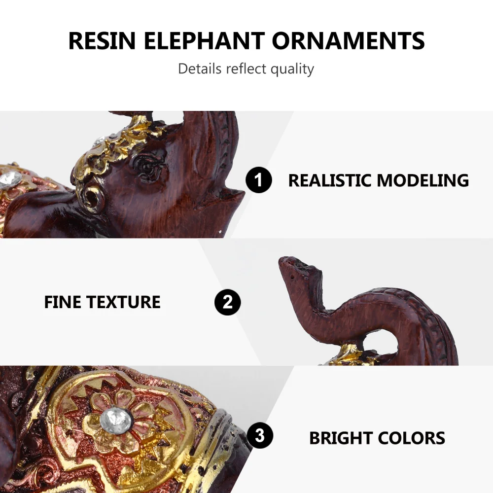 

Resin Elephant Desktop Crafts Animal Figurine Ornament Creative Home Decor
