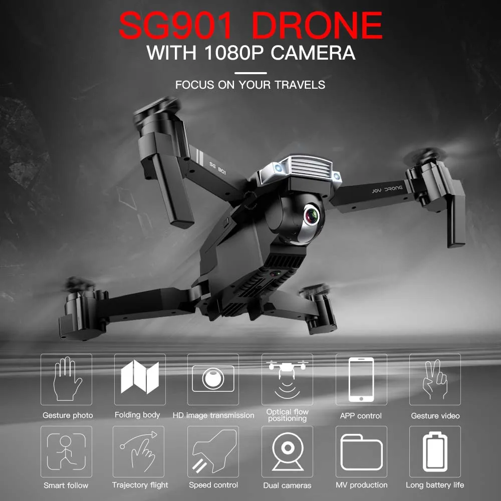 SG901 RC Drone с камерой 1080P оптическое позиционирование потока MV интерфейс следуй за