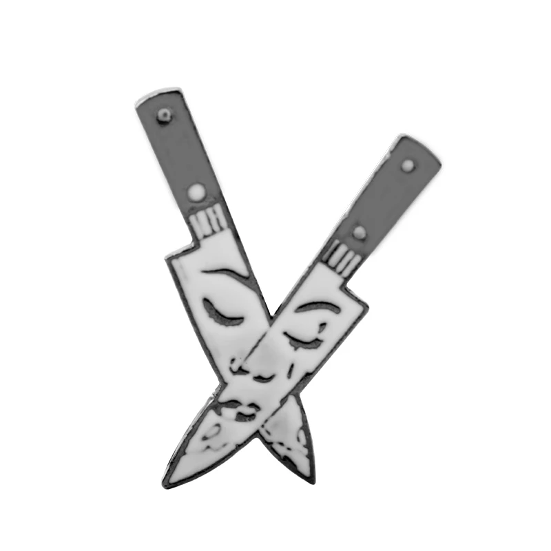 

Double Edged Pins Crying Girl Dagger Brooch значки Shirt Bag Lapel Badge 1pc Wholesale Aesthetic Enamel Pin Jewelry Gift