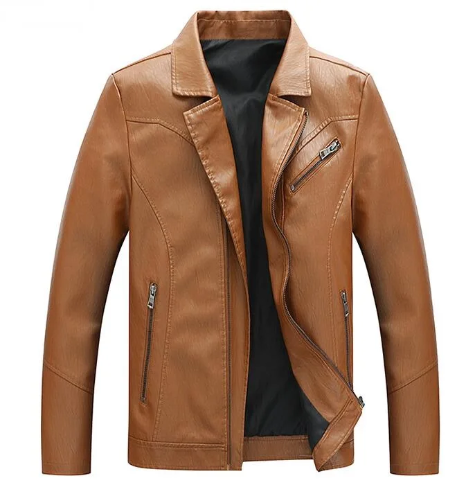 Men Brand Casual Motorcycle Leather Jacket Coat PU Jackets Jaqueta De Couro Masculina Coats | Мужская одежда
