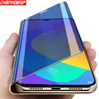 Зеркальный кожаный чехол для Samsung Galaxy A10 A20 A30 A40 A50 A70 A80 A90 A20E A6 A7 A8 A9 2018 S8 S9 S10 Plus S10E M30S Smart View