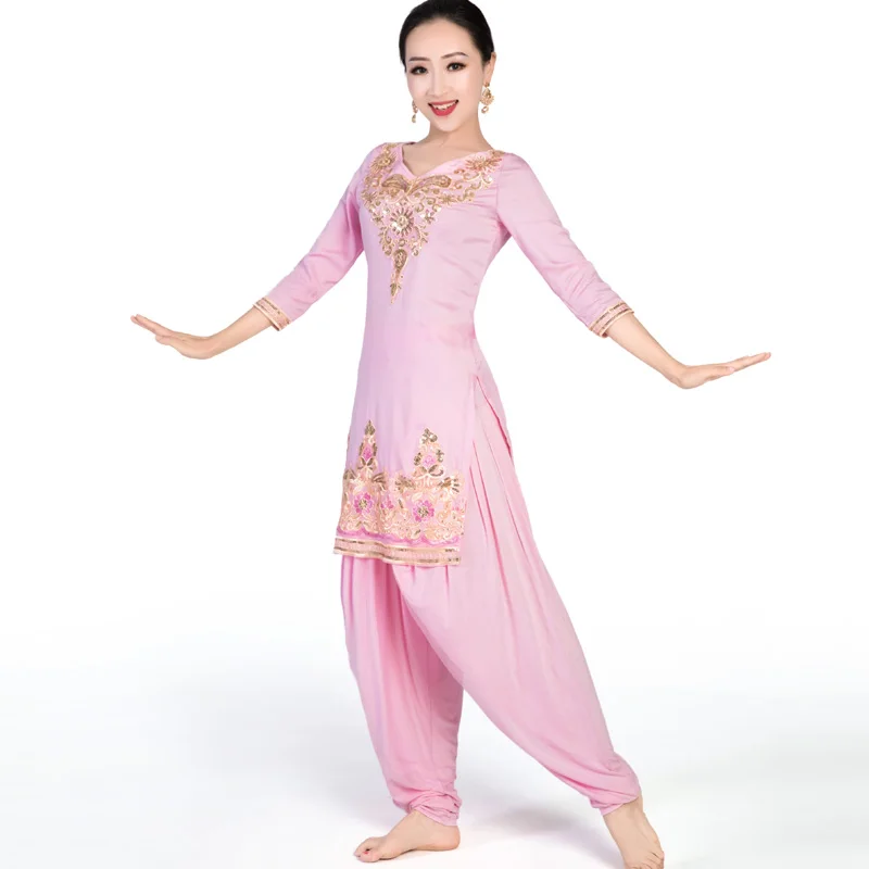 Женское хлопковое пальто Традиционная блузка и штаны для индийского танца йоги