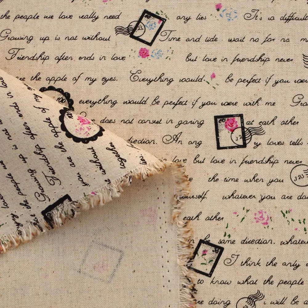 Хлопковая льняная ткань для рукоделия постельного белья сумки шитья занавесок с