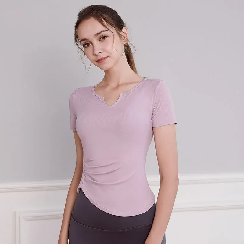 Fitness Women T Shirts Elastic  Slim Sports Running Mesh Yoga Short Sleeve Jerseys Yoga Top Womens Gym Shirt Sportwear Tees