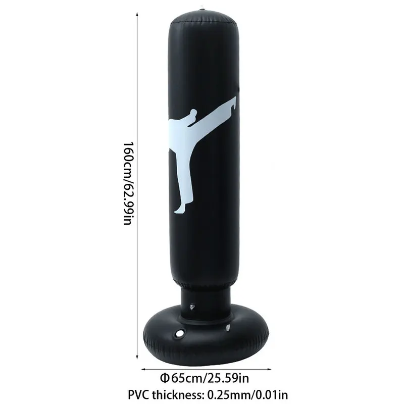 

1.6m Inflatable Boxing Bag Training Pressure Relief Exercise Water Punching Standing Sandbag Fitness Body Building Equipment