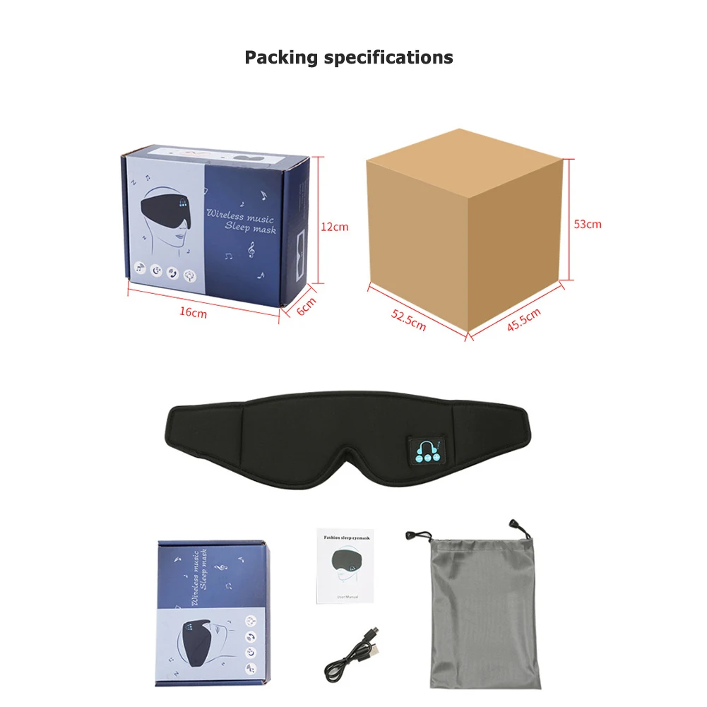 

YR-05 Foldable Wireless V5.0 Breathable Sleep Headphones Calling Music 3D Sleep Eye Mask Cover Earphone Night Rest