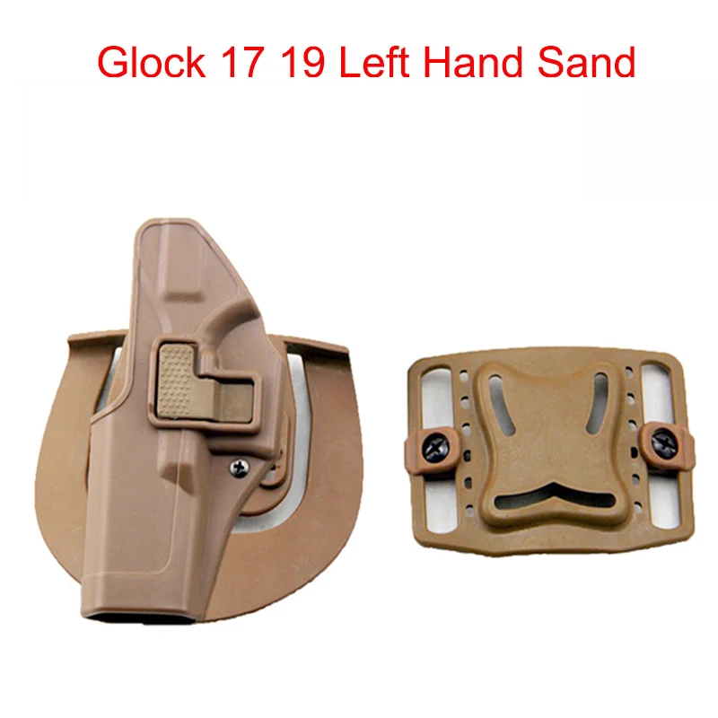 Тактический Чехол-Кобура Glock для левой/правой руки Glock 17 19 22 23 31 32 Airsoft кобура для пистолета Пояс поясной охотничий аксессуар - Цвет: Left sand