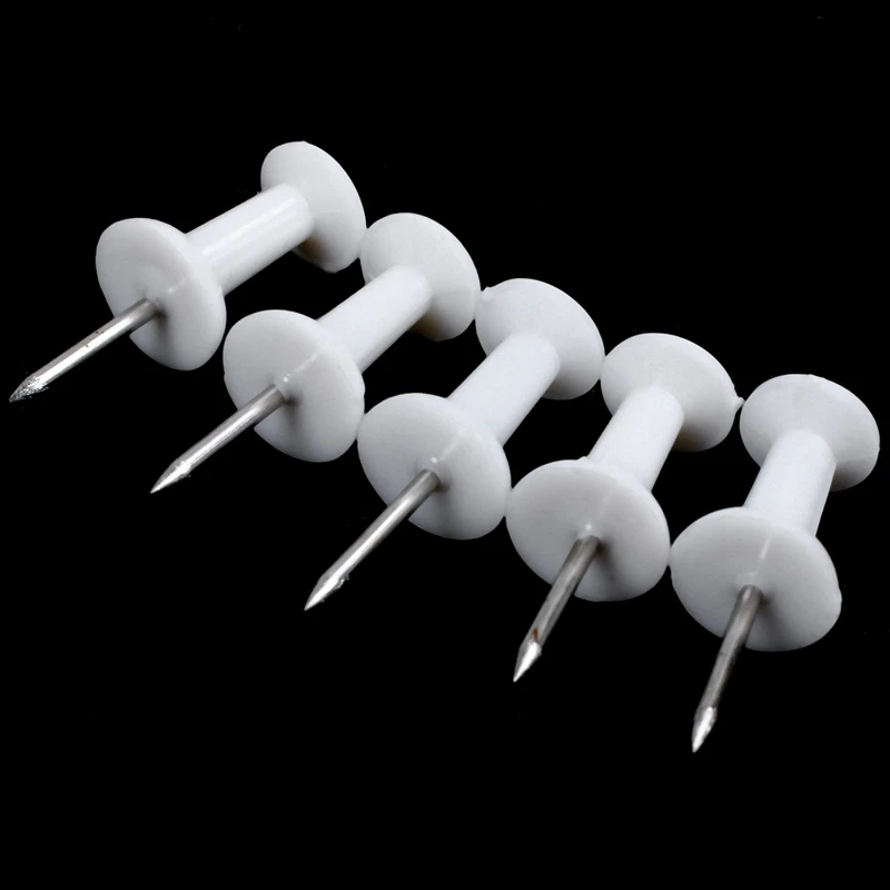 

80 x Clear Push Pins Transparent Plastic & 100x Plastic Head Push Pins Color White