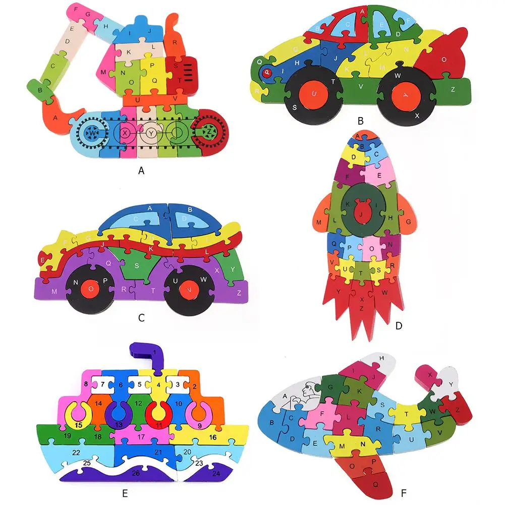 

Wooden Transportation Vehicle Puzzle Early Education Intelligence Development Blocks Kids Assemble Jigsaw Educational Toy