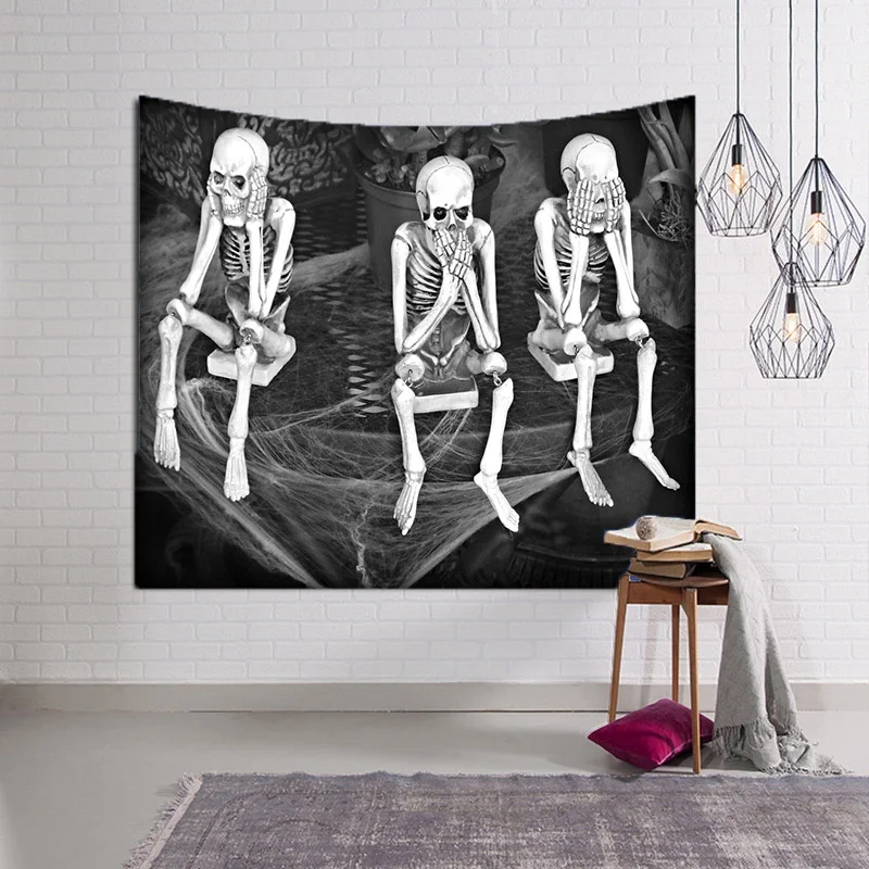 

Digital Printing Tapestry for Home Decoration Background Cloth Beach Towel Hear No Evil See No Evil Speak No Evil Tapisserie