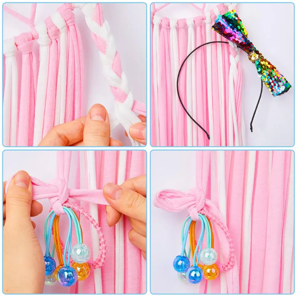 

1pc/2 stcke Bunte Einhorn Speicher Dekor Aufhnger Hngen Wand Headwear Organisation Streifen Nette Clips Haar Clip Haarband organ
