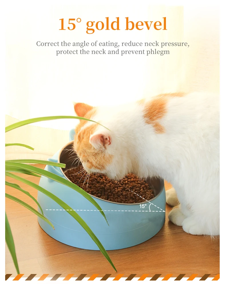 Миски для собак и кошек на 15 градусов милые чаши из нержавеющей стали кормления