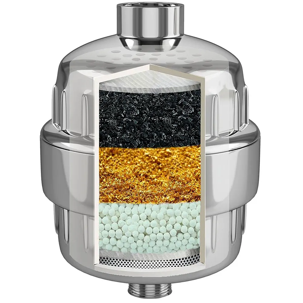 1 набор 10 этапов фильтра для душа Удаление хлора + тяжелых металлов фильтрованная