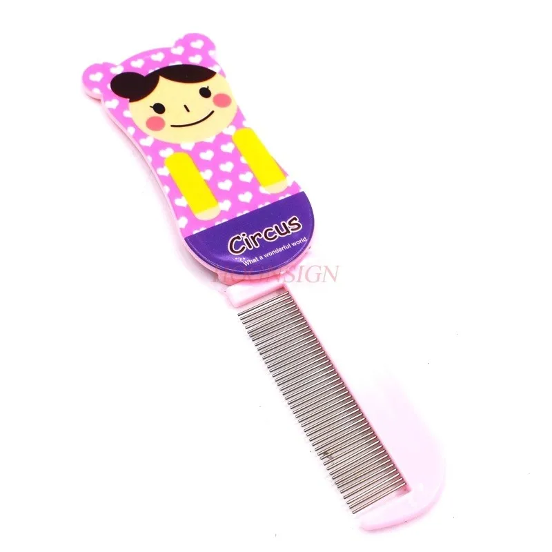 hairbrush Comb Folding Cartoon With Mirror Portable Combs Home Cute Hairbrush Travel Foldable Hairdressing Supplies For Girl