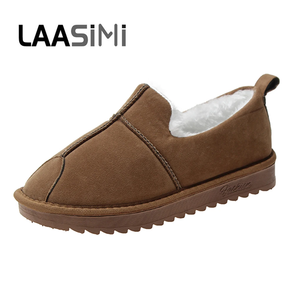 LAASIMI 2019 г. Женская зимняя обувь на плоской подошве модная женская домашняя без