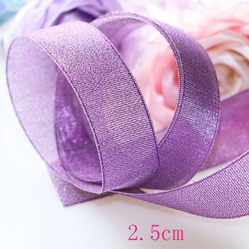 3 см 10 ярдов DIY аксессуары, стальной край провода, жесткий сетчатый, фиолетовая лента, Елочное украшение Подарочная коробка, бант Упаковка