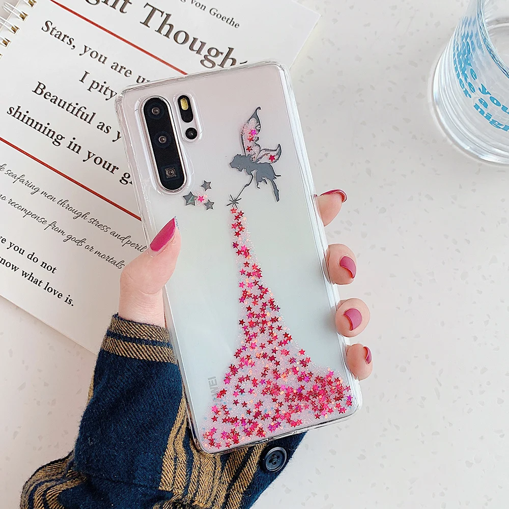 Чехол LOVECOM с милым ангелом блестящий чехол для телефона Huawei P20 P30 Pro Lite Mate 20 мягкий