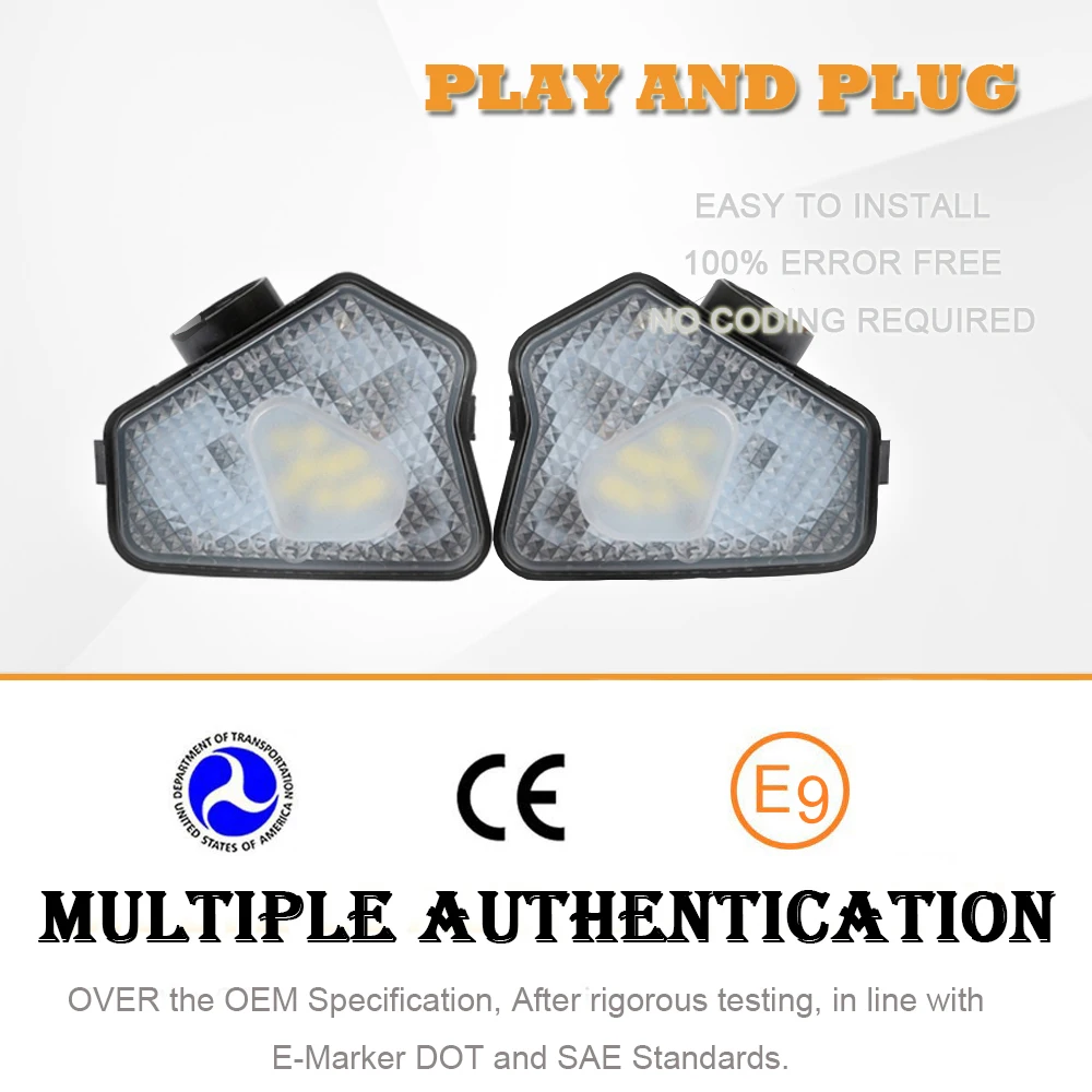 

2x LED Puddle Lights White Under Side Rearview Mirror Lamp For Mercedes Benz W209 X204 X253 C219 W218 C207 W221 W212 W204 C216