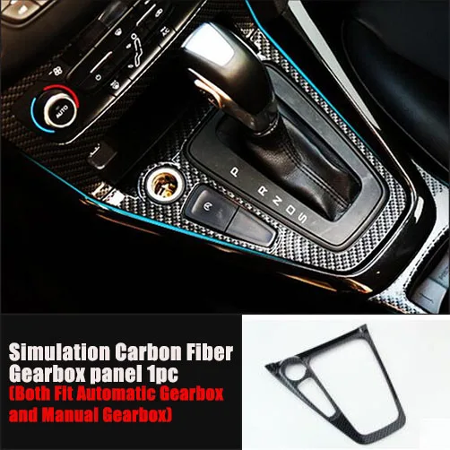 Carbon Gear panel Car Styling Accessories Gear Panel Water Cup Holder Trim Decorative Sticker For Ford Focus 3 mk3 Sedan Hatchback - Название цвета: Carbon Gear panel