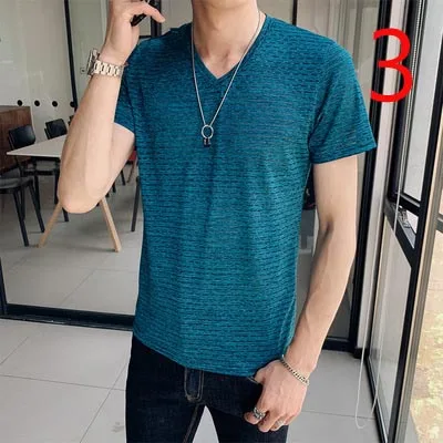 

Slim solid color simple casual lapel T-shirt Korean youth thin