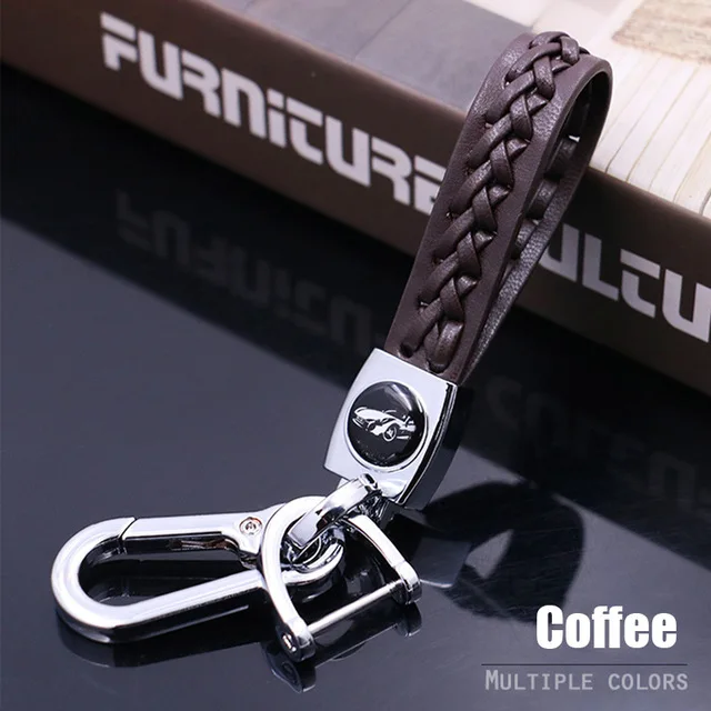 silver coffee Качественный Плетеный брелок из натуральной кожи для ключей Пряжка подковы автомобильный брелок для мужчин качественные автомобильные ключи аксессуары брелок для ключей - Цвет: silver coffee