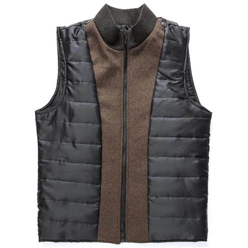 Плотное мужское шерстяное пальто однобортное с регулируемым жилетом