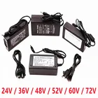 Аккумуляторное зарядное устройство для электровелосипеда, 24 В, 36 В, 48 В, 52 В, 60 в, 72 в, 100  240 В переменного тока