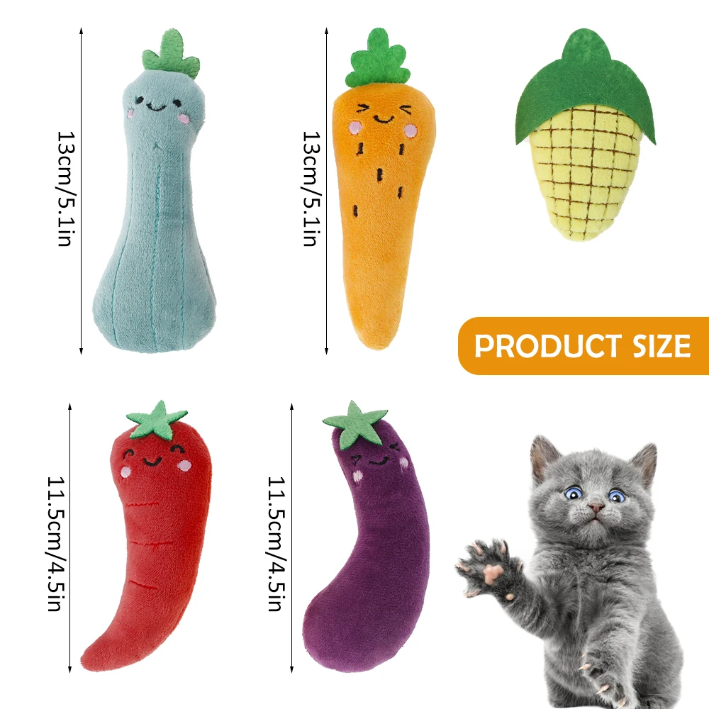 Мягкая Плюшевая морковка 5 шт. в форме кошачьей мяты кукурузы баклажанов перца