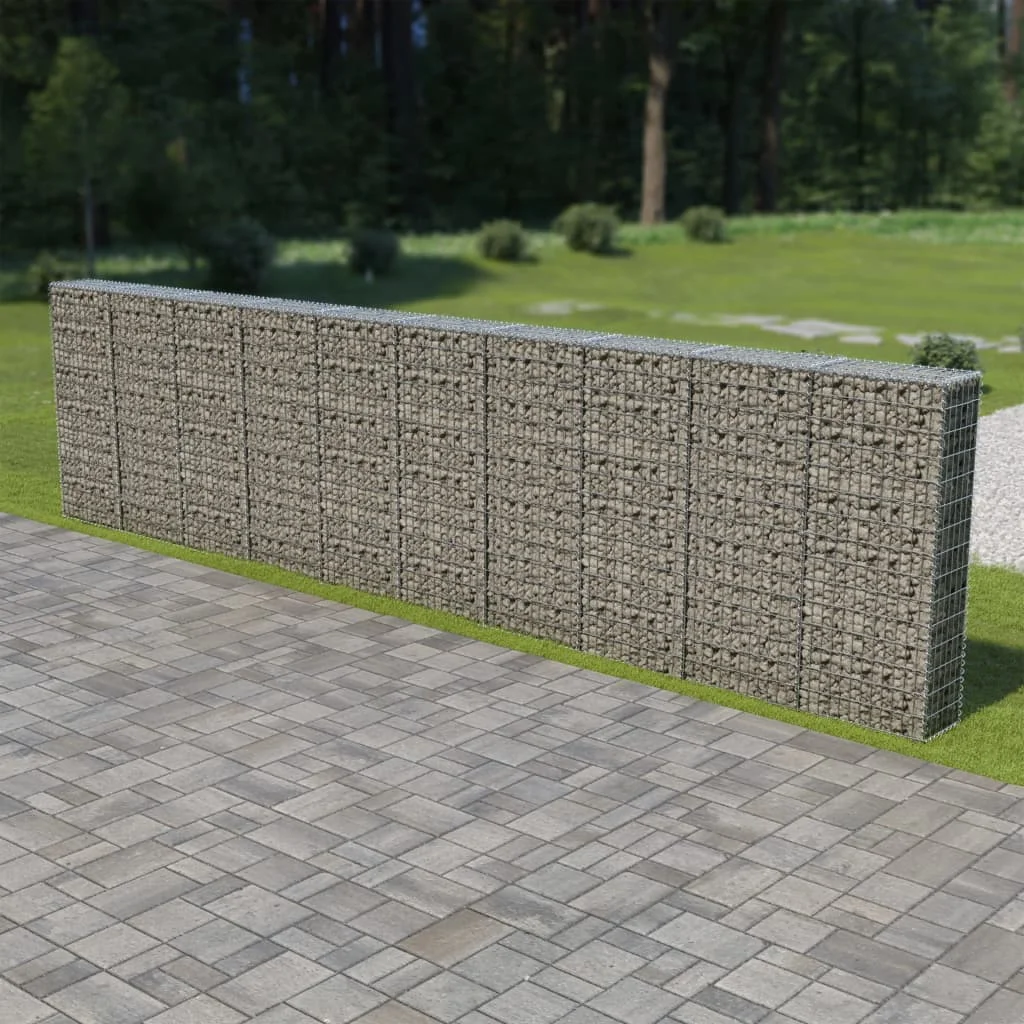 

Gabion Wall with Covers Galvanized Steel 236"x11.8"x59"