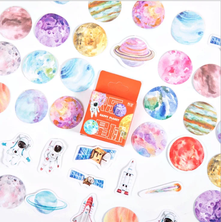 

Happy planet decorative sticker(1pack=46pieces)