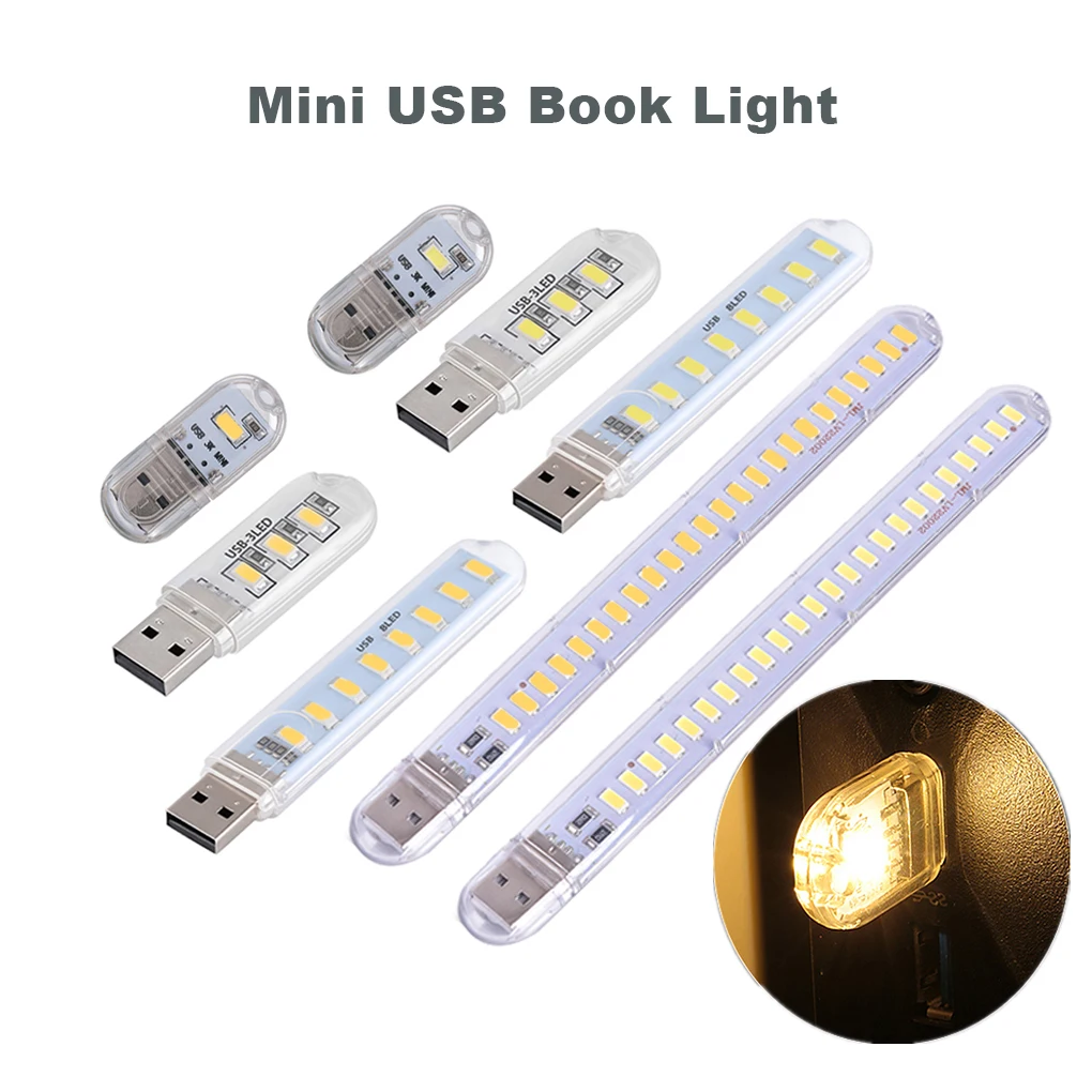 

Portable Mini USB Reading Book Lamp Book Light LED Light Bright DC5V Ultra Lights For Power Bank PC Laptop Notebook