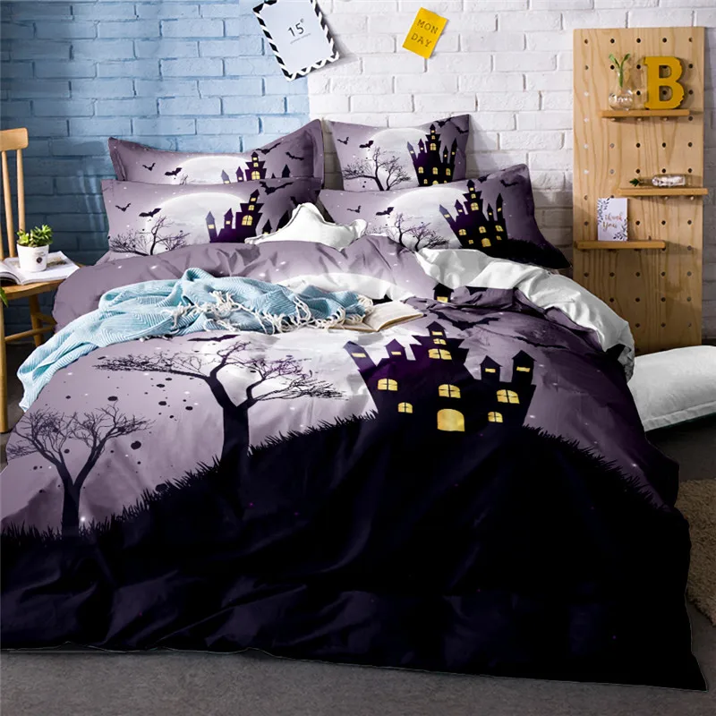 Комплект постельного белья с рисунком кошмара на Хэллоуин|Пододеяльник| |