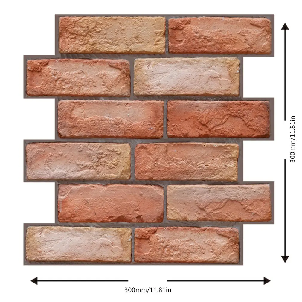 

3d Stereo Tile Stickers Red Brick Self-Adhesive Wall Stickers Living Room TV Bathroom Decoration Anti-Collision Wallpaper