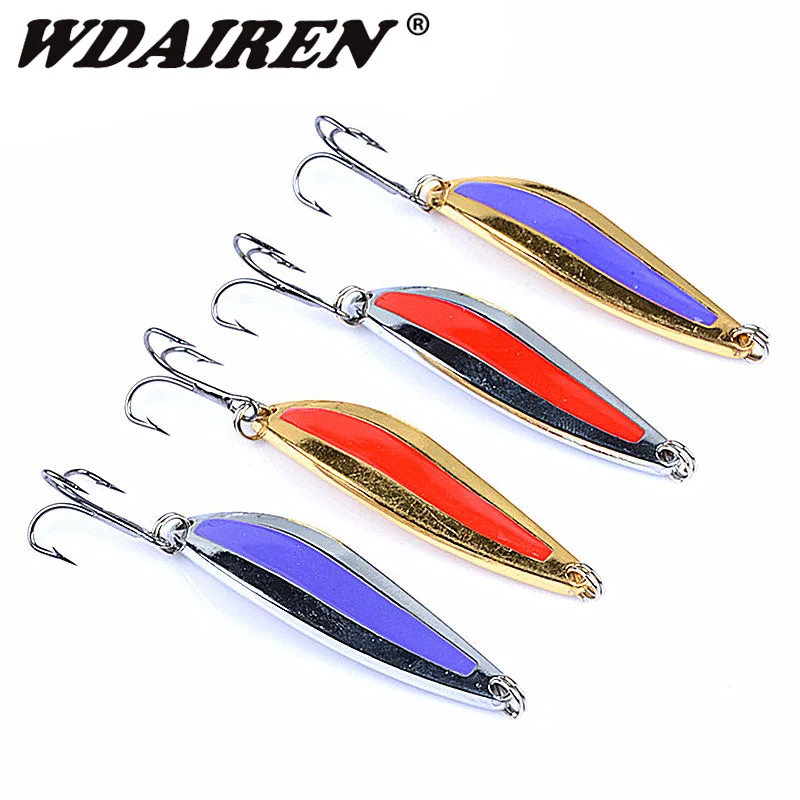 1Pcs Metal Spinners spoon Treble Hook Fishing Lure 47mm 7g Leech bait Angling Bass Lures Accessories Tackle FA-455 | Спорт и