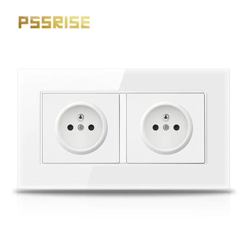 

PSSRISE Wall FR Power Socket , Tempered Glass Panel, 146*86mm, Bedroom Socket, 16A Wall Embedded Socket USB Socket